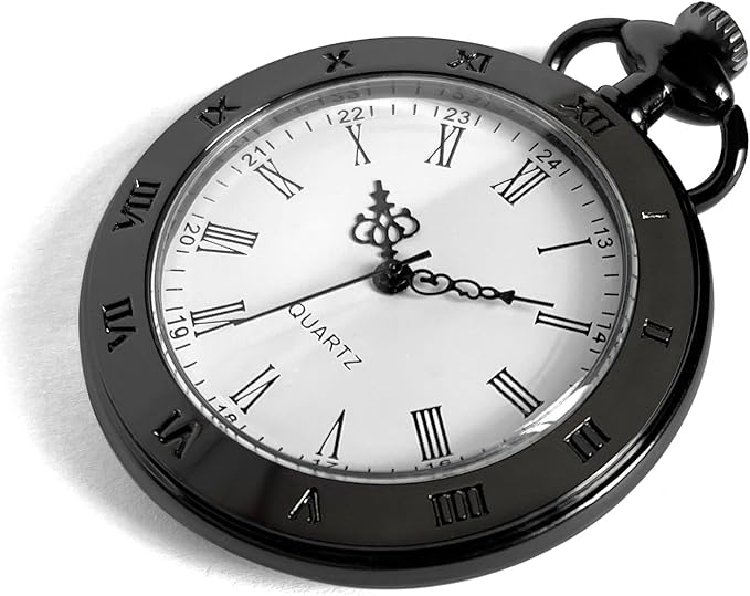 复古怀表男士带链,模拟怀表女士罗马号送给爸爸/爷爷的礼物 生日礼物